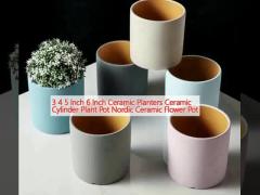 3 4 5 Inch 6 Inch Ceramic Planters Ceramic Cylinder Plant Pot Nordic Ceramic Flower Pot
