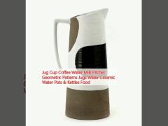 Jug Cup Coffee Water Milk Pitcher Geometric Patterns Jugs Water Ceramic Water Pots & Kettles Food