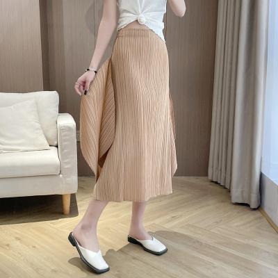 China Anti-Static Custom Summer Pleat Printing Women Skirts Casual Elegant High Waisted Pleated Women's Skirts Pleated Skirt for sale