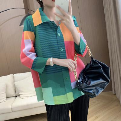 China 2023 Anti-wrinkle new arrivals factory wholesale women coat ladies pleated cardigan long sleeve coat for women for sale