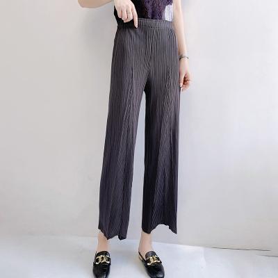 China QUICK DRY hot sale fashion wholesale womens pants summer fashions pleated wide lege pants loose casual womens pants trousers for sale