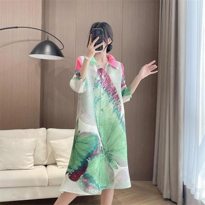 China OEM LOGO Women Clothing Dress Fashion Long Sleeve Anti-static Custom Sexy Casual Dress Pleated Dress for sale