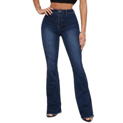 China OEM high waisted QUICK DRY custom jeans women's mid blue jeans women flared fit jeans for women for sale