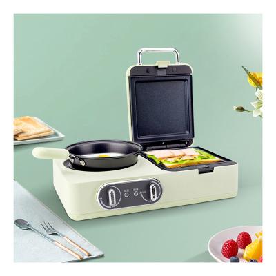 China Sale 3N1 Mini Multifunctional Household Car 3 in 1 Timer Breakfast Machine 3In1 Breakfast Machine Frying Pan With Steamer for sale