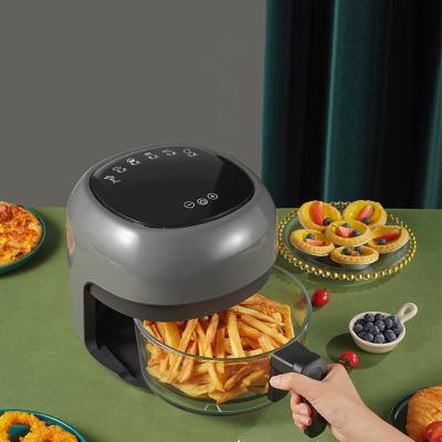 China Hotel Production Fries Machine Large Capacity Smokeless Visual Electric Fryer Household Multifunctional Air Fryer 4L French for sale