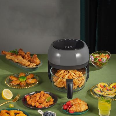 China Hotel Makers 4L Household Large Capacity Electric Fryer Multifunctional French Fries Machine Air Smokeless Visual Fryer for sale