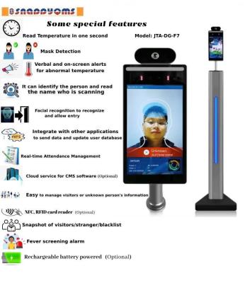 China Body Temperature Built-in Binocular Kiosk Face Recognition Camera 8inch AI Camera Scanner Assistance System Fever Screen Door Access Control for sale