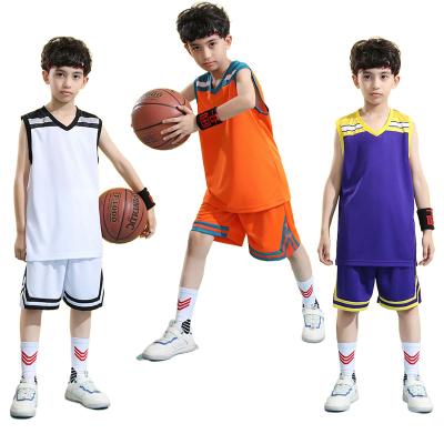 China Custom Antibacterial Basketball Tank Top Boys Tank Tops For Boy Sets Short Basketball Clothing Uniform Wear for sale