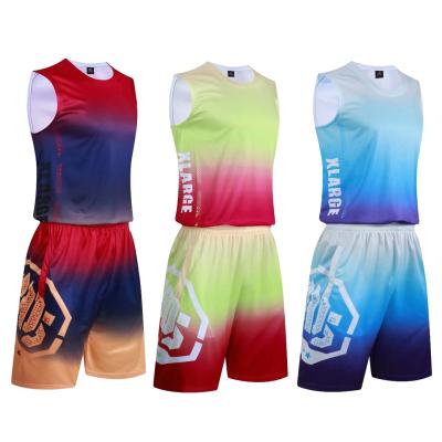 China Antibacterial Men Kids Basketball Tank Tops Suit Boys College Mens Basketball Uniforms Sports Breathable Kit Shirts Shorts Set Cloth Custom Print for sale