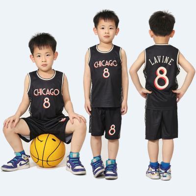 China Antibacterial Basketball Uniforms Kid Sets Fashion Kids Basketball Tank Top And Shorts Anime Cartoon Clothes Boys Girls Basketball Vest for sale