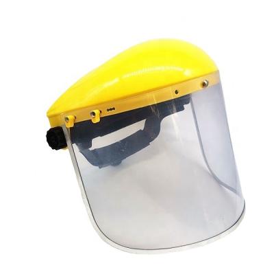 China Anti Splash Anti Splash Clear Visor Safety Face Shield PC Mesh Chemical Lens Safety Protective Face Mask for sale