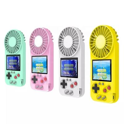 China NS Game Console 2in1 USB Handheld Portable Colorful Fan Cooler and Super Mini Console Retro Game Console with Mini Personal Fan for Kids Adults for sale