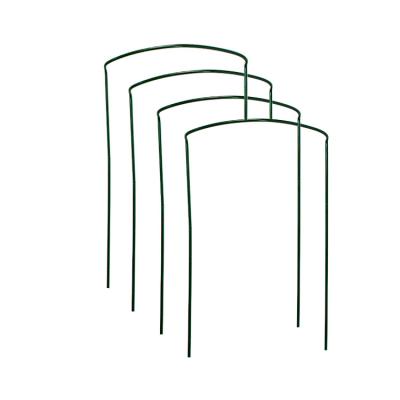 China Hot Selling Half Round Green Garden Plant Support Stakes Garden Worker Metal Ring Plant Supports Ring For Flower Vegetables for sale