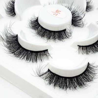 China New 5 Pairs Thick Mink False Eyelashes 25mm Long Indindual Lash Natural Dramatic Fluffy Fake Makeup Eye Lashes For Eyelash Extension for sale