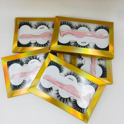 China Eyelashes 3 Pairs False Eyelashes Mixed With Natural Mink Hair Fluffy Soft Wispy False Lashes Makeup Eyelash Extension 3D Tweezers for sale