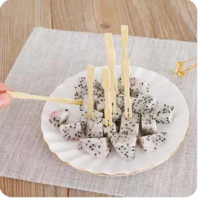 China Easily Cleaned Disposable Mini Natural Small Part Bamboo Fruit Fork for sale