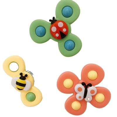 China Hot Selling Baby Rattle Spinner Baby Bath Toys Insect Sucker Child Spinner for Dining Room and Bath Table Room for sale