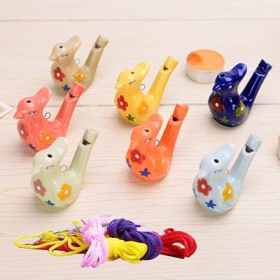 China Water Whistle Clay Ceramic Multi Type Toys Fun Singing Toys and Music Gifts with String Bird Whistle for sale