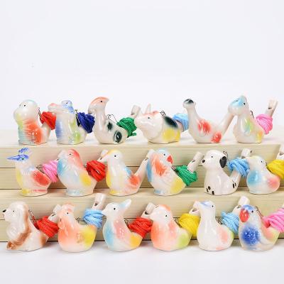 China Fun And Whistle Stocked 43 Shapes Ceramic Gifts Water Bird Toy Whistle For Kids for sale