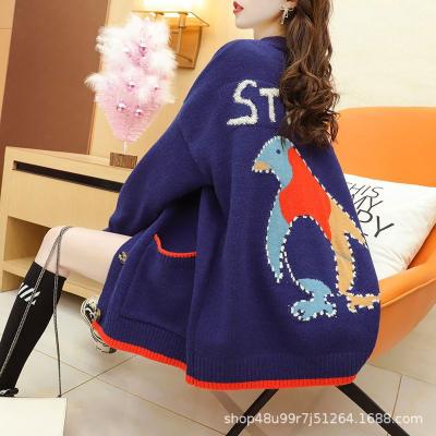 China custom Anti-wrinkle woman ugly christmas red sweater 2022 winter sweaters for adults knitted long sleeve o neck cardigan sweater women for sale