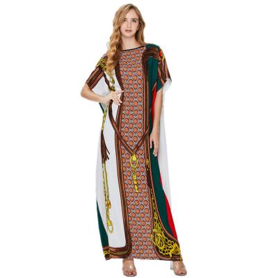 China Modest Muslimah Styling Qingjiao Muslim Women Abaya Clothing Women Long Dress Short Sleeve Middle Eastern Skirt Embroidered Long Skirt for sale