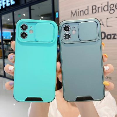 China Anti-drop For iPhone 12 Pro Silicone Case With Slide Camera Cover TPU+PC Camera Protective Case For iPhone 13 for sale