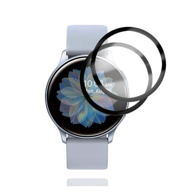 China Black Smart Watch 3d Plating Pet Curved Round Screen Protector Protective Film For Samsung Galaxy Watch 4 40mm 44mm for sale