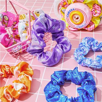 China Good Quality Fashionable Custom Hair Scrunchies Personalized Design Hair Scrunchies Girls Ponytail for sale