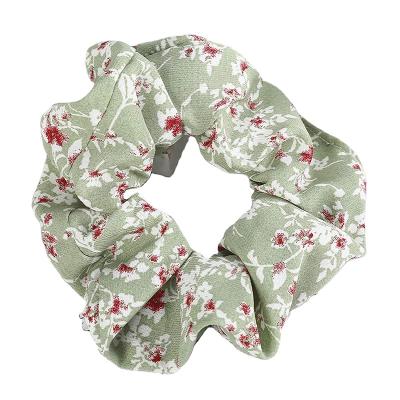 China Fashion Factory Cotton Scrunchies Custom Soft Hair Ties Scrunchies Print Flower Scrunchies Hair Band Ties for sale