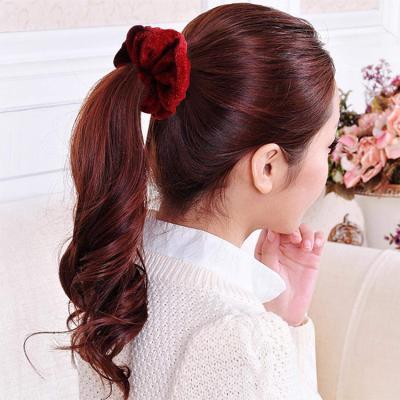 China Fashion Wholesale Hair Scrunchies Cute Hair Tie Women Elastic Hair Band Flower Scrunchies for sale