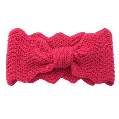 China Fashion headbands tie off elastic crochet knitted bow turban wide headbands hair band turban winter fashion for sale