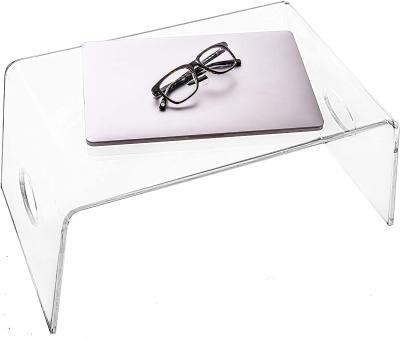 China Cosmetic Shop Light Weight Portable Lap Desk For Eating Reading Listing Acrylic Bed Tray With Handles for sale