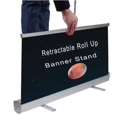 China Economy Aluminum Retractable Roll Up Banner Stand Conference Display Trade Show Promotion Sign for sale