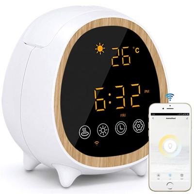 China Alexa Google Aromatherapy Personal Humidifier New Home Appliances Mist Alarm Clock +timer Wifi App+ Smart Jet Cool Mist Aroma Diffuser With Alarm Clock for sale