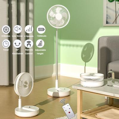 China 2022 New Multi Purpose Folding Hike Wireless Rechargeable 7200mAh Air Cooling Stand Desktop Electric Fan For Camping for sale