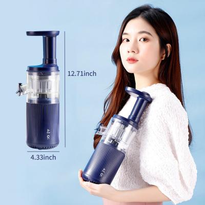 China USB Rechargeable Portable Cold Press Mini Juice Extractor Fruit Vegetable Machine New Design Commercial Masticating Big Mouth Slow Juicer for sale