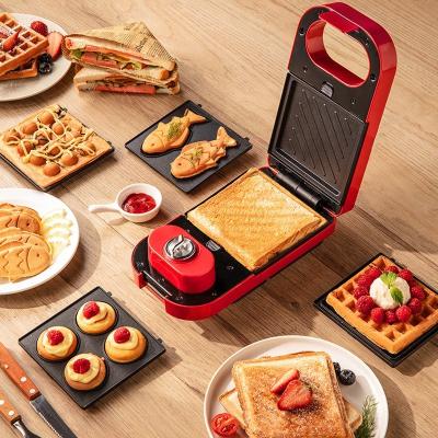 China 2022 New Design 2022 Optional Non-Stick Optional Detachable Plate Electric Breakfast Grill Waffle Sandwich Egg Maker. for sale