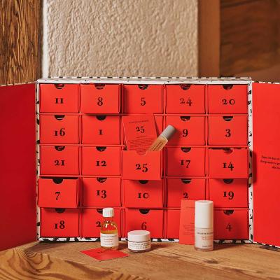 China Advent Calendar Cardboard Box New Logo Christmas Advent Calendar Cosmetic Empty Calendar Box Handmade Elegant Custom Packing Box for sale