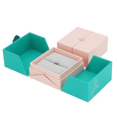 China Handmade Custom Design Portable Round Satin Jewelry Box Mini Ring Paper Necklace Jewelry Boxes With Logo Luxury Jewelry Box for sale