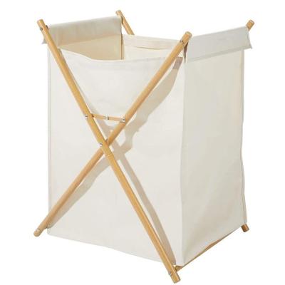 China Viable Contracted Folding Laundry Basket Fashion Canvas Dirty Laundry Hamper for sale