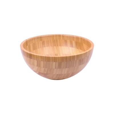 China Large Size Best Selling Sustainable Reusable Kitchen Salad Bamboo Serving Fruit Bowl for sale