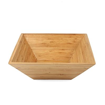 China Large Trapezoid Sustainable Eco Friendly Biodegradable Natural Bamboo Fruit Food Salad Bowl for sale