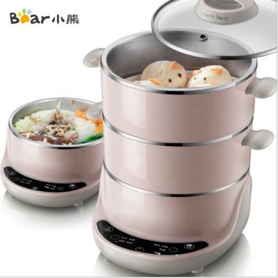 China Household Amazon Hot Sale Stainless Steel 3 Layers Round Shape Non Plastic Food Steamer Electric Food Steamer for sale