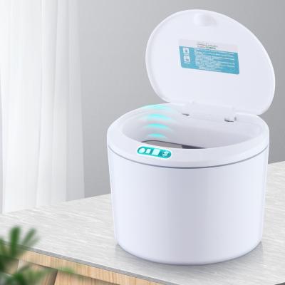 China Sustainable Automatic Electronic 3L Mini Trash Can Round Waste Bin PP Wholesale Smart Trash Can for sale