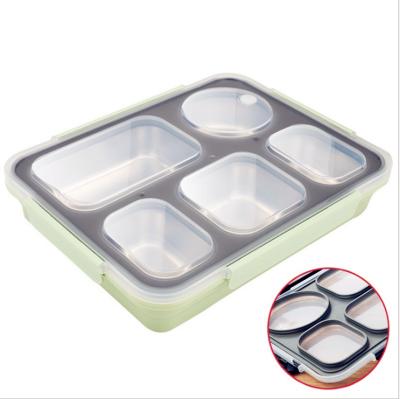 China Viable Custom Color Microwave Safe 4 Compartment Bento Lunch Box For Kids And Adults for sale