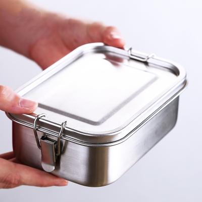 China Freshness Preservation 18/8 304 Stainless Steel Rectangular 3 Compartment Kids Bento Lunch Box For Kids Food Container for sale