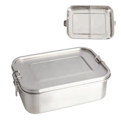 China Steamable Best Selling 304 Stainless Steel Leakproof Lunch Box 1200ml With Two Compartments for sale