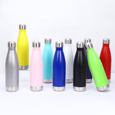 China Durable Optional Spray Paint Lid 500ml UV Cleaning Cola Shaped Stainless Steel Bottle Sublimation Blanks Cola Bottle for sale