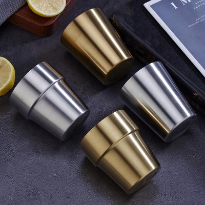 China Christmas Gift 304 Stainless Steel Viable Unbreakable Mug 300ml Double Wall Beer Mug Drinking Water Mug for sale