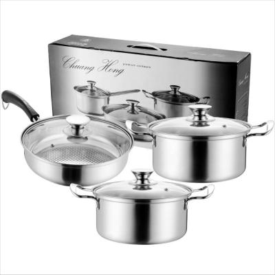 China Baron Cooking Pot Happy Sustainable 6 Piece Stainless Steel Cookware Sets Non-Stick Pot Sets for sale